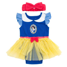 Disney princesse blanche neige nouveau-n bb filles Cosplay body avec jupe superposition et bandeau bleu/rouge/jaune 0-3 mois