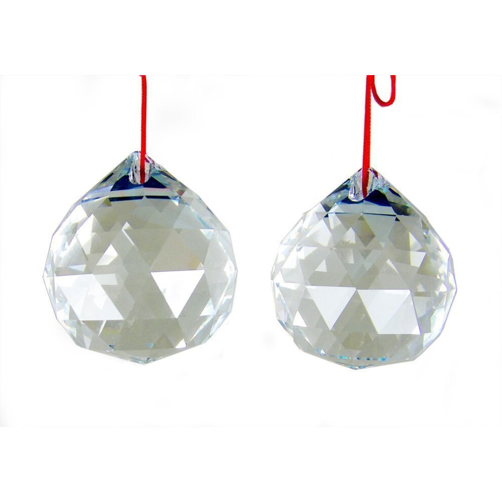 Amlong Crystal 50mm Clear Suncatcher Crystal Ball Prisms Feng Shui X 2Pcs with Gift Box-image-OPC-PMY66ST-NEW