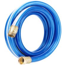 Solution4Patio Tuyau d'arrosage court bleu 3/4 po x 10 pi - Sans torsion - Sans fuite - Raccords mles vers femelles en laiton/aluminium - Tuyau