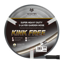 Worth Long Lead-in grijze tuinslang 5/8 inch x 50 ft. -Knikvrij Geen lekkende mannelijke/vrouwelijke fittingen -Heavy Duty Duurzame flexibele lichtge