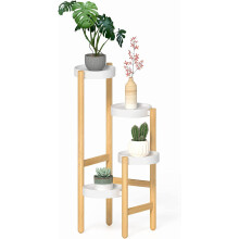 Bamboe Plant Stands Indoor 4 Tier Hoge Hoek Plant Standhouder Plant Display Rack voor Woonkamer Slaapkamer (4 Tier Stand)