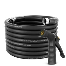Tuyau d'arrosage chaud/froid SPECILITE 5/8"" 75 pieds avec buse haute pression industrielle flexible et lger tuyau d'eau en caoutchouc clat 600