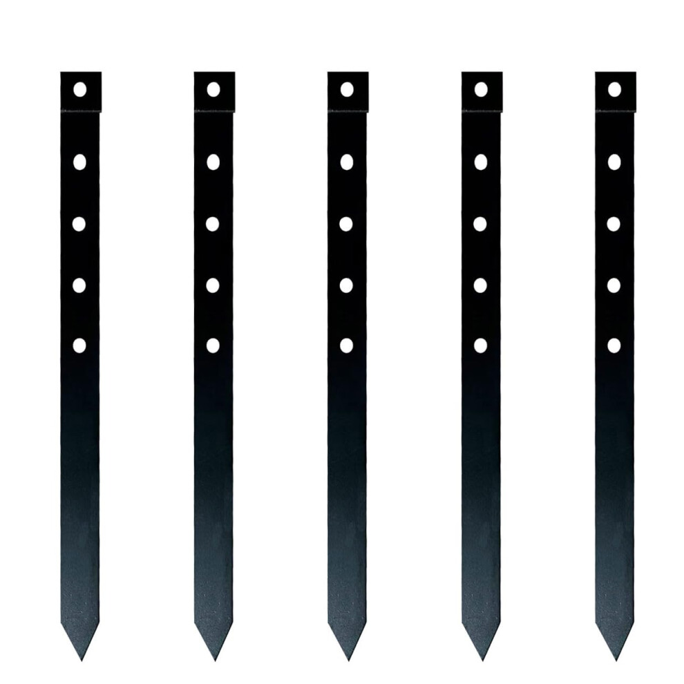 24Pcs Metal Garden Landscape Edging Stakes Black 10In Anchoring Stakes Landscape Anchoring Spikes For Terrace Board Grass Barrier Landscape Edging 635412991945