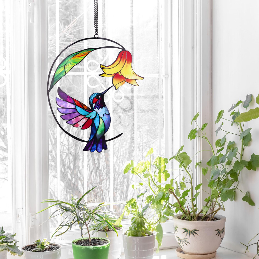 FBBP Hummingbird Sun Catcher Outdoor Hanging-Sun Catchers Indoor Window-Suncatchers for Windows Hanging-Hummingbird Gifts Garden Decor for Women Mom-image-OPC-PMY67QS-NEW