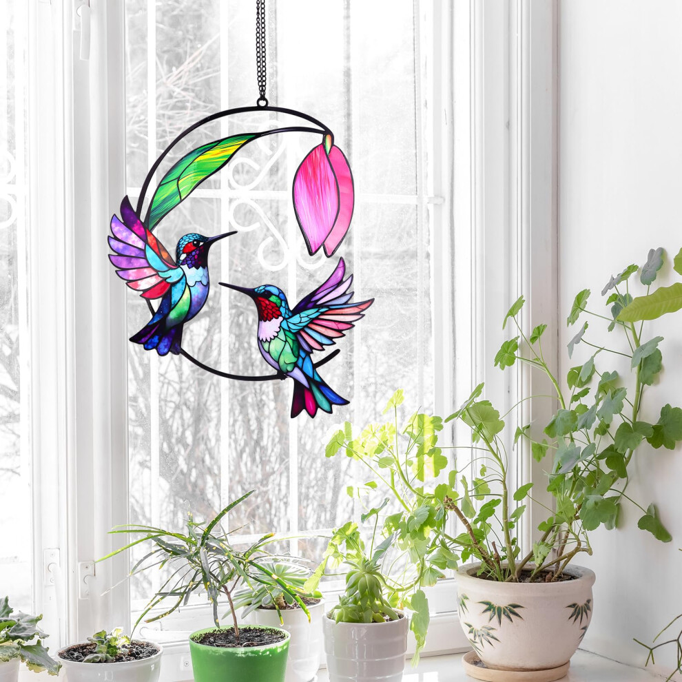 FBBP Hummingbird Sun Catcher Outdoor Hanging-Sun Catchers Indoor Window-Suncatchers for Windows Hanging-Hummingbird Gifts Garden Decor for Women Mom-image-OPC-PMY67QT-NEW