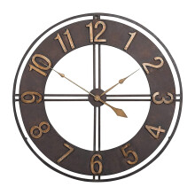 Outdoor Garden Wall Clock, 23 Inch Wrought Iron Retro Large Weather Resistant Garden Clock Giant Open Face Decoration Indoor Quartz Clock