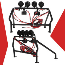 Stoßfester Metall-Rollkäfig mit 6 LED-Leuchten für 1/10 SCX10 RC-Car