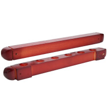 Wooden Wall Mount Pool Cue Rack – 6 Sticks Holder, Wine Red, 39cm