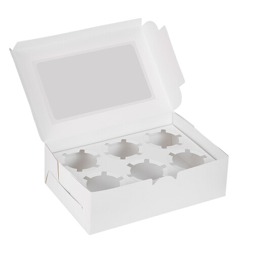 10 Cajas Para Cupcakes Ecológicas Con 6 Cavidades