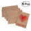 6 In Kraft Con Busta Ricamate Per 4