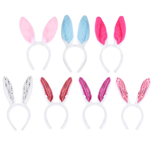 7 Pezzi Cerchietto Peluche Con Orecchie Per