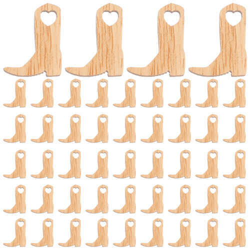 50 Pezzi Inserti In Legno Non Finiti Mini Da Cowboy 1