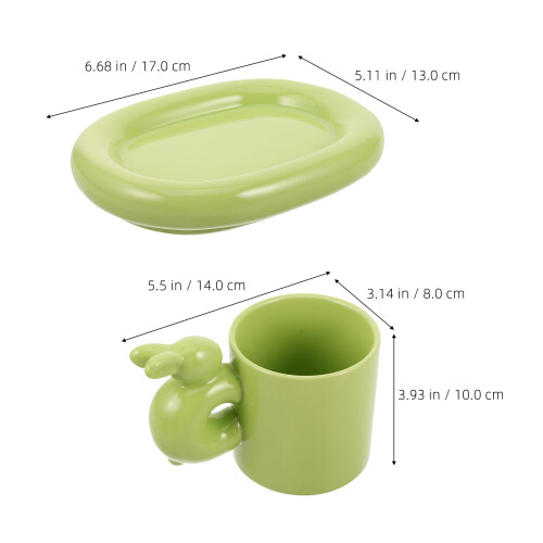 Conjunto De Cerâmica Com E Alça De Coelho Para Páscoa 1