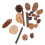 3Pcs Enfeites De Madeira Natural Com Galhos Pinhas Folhas 3