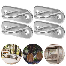M8 2-Holes Stainless Steel Fixed Eye Plate Wall Mount Hook Loop, 275g