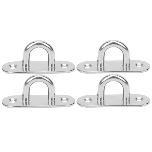 M8 2-Holes Stainless Steel Fixed Eye Plate Wall Mount Hook Loop, 275g 1