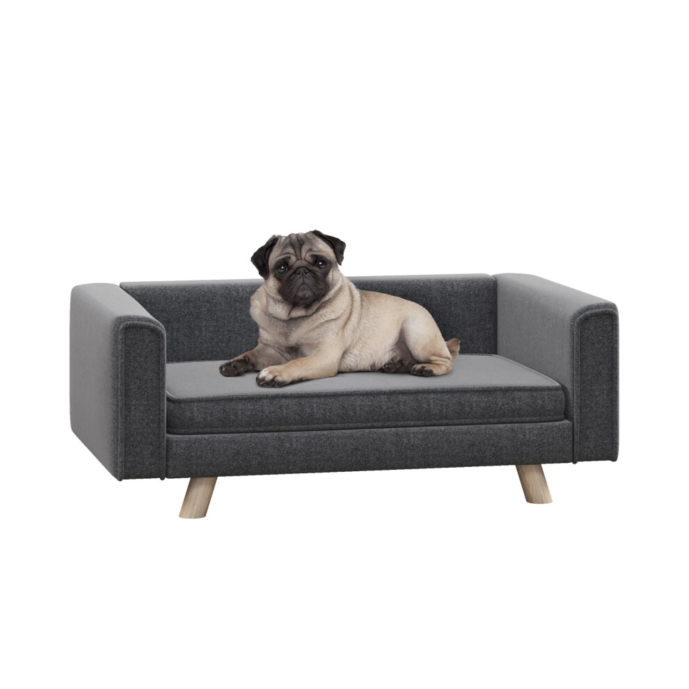 Dog Sofa Bed Grey with Cushion | Elevated Pet Lounge for Medium & Small Dogs Durable Fabric comfortable & stylish-image-OPC-PMY6M2Q-NEW