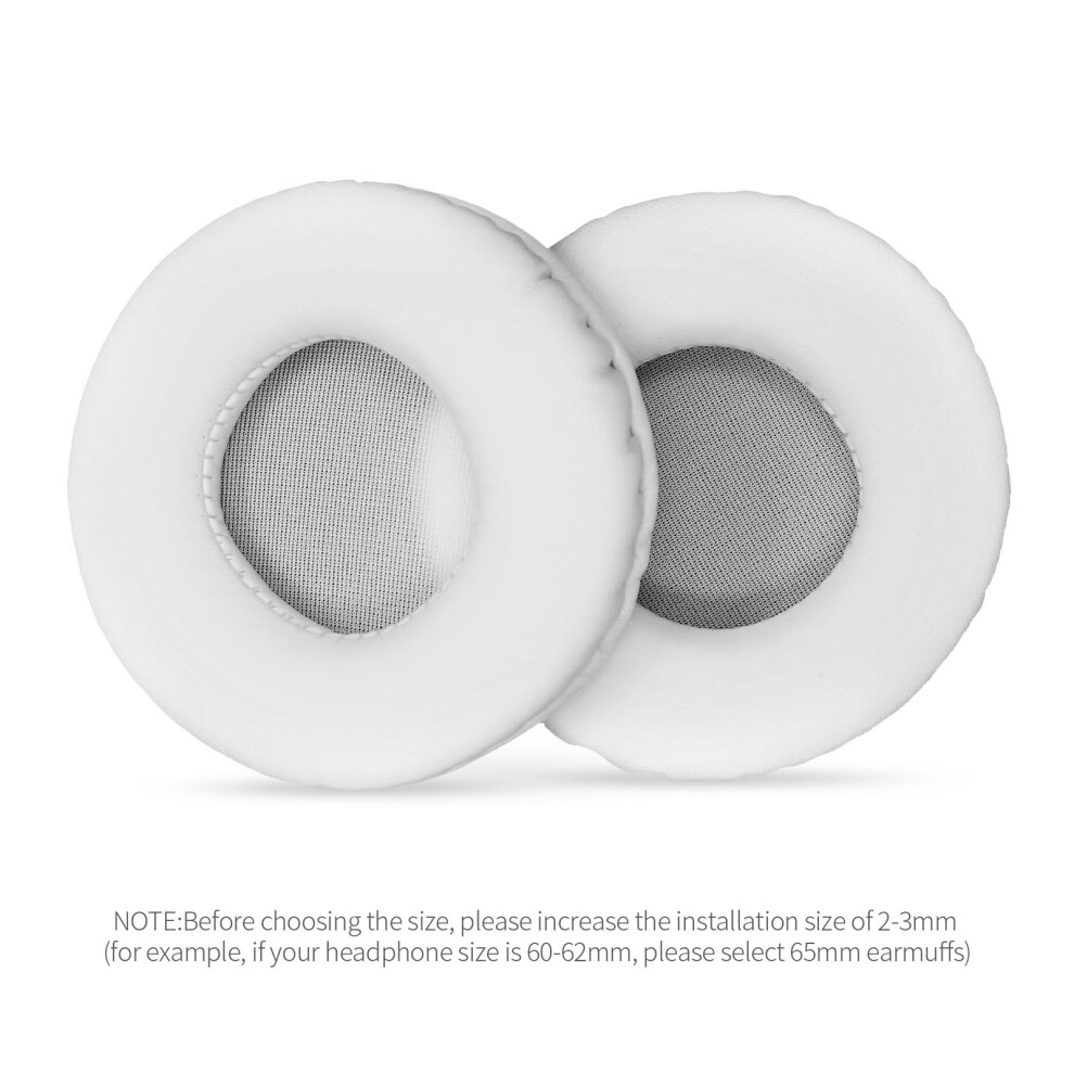 Pu Leather Replacement Ear Cushions 60Mm For Headphones Soft & Durable White 4651360553697
