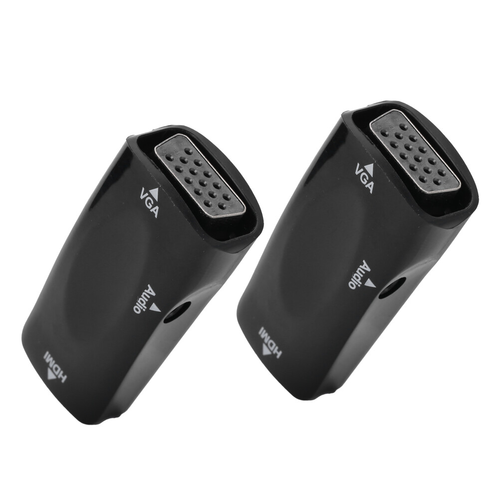 1080P Hdmi Female To Vga Female Adapter With 3.5Mm Audio, Black 8451360554146