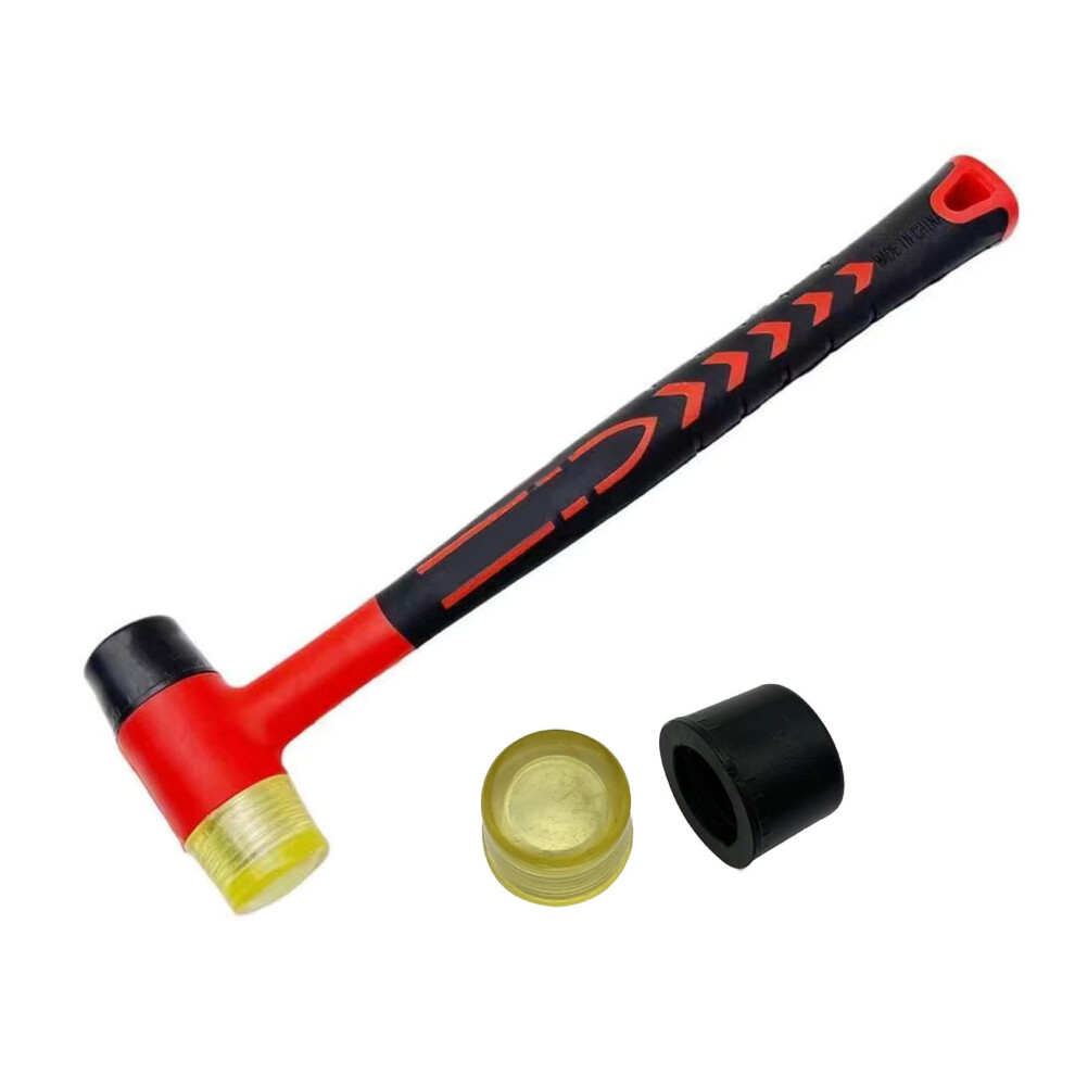 Soft Double-Faced Rubber Hammer Ergonomic Handle Rubber Hammer Hand Tool for Glazing Window & Hand Tool Red-image-OPC-PMY6MBH-NEW