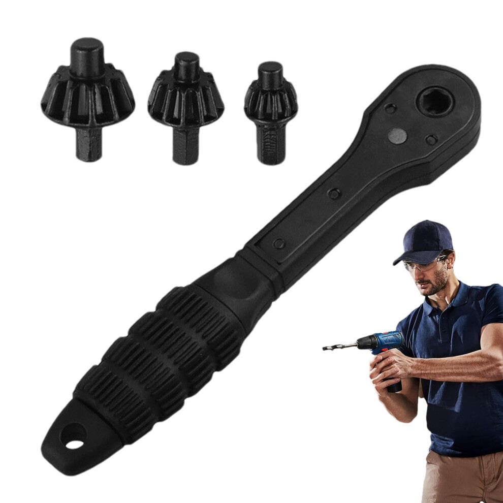 Drill Press Chuck Key | Ratcheting Double Head Keyless Drill Chuck | Power Tool Replacement Parts For Professionals Home Users Business Users 9339159195062