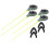 Compact 4 Set Ice Fishing Rods with Tips - Rust Resistant & Sturdy 1