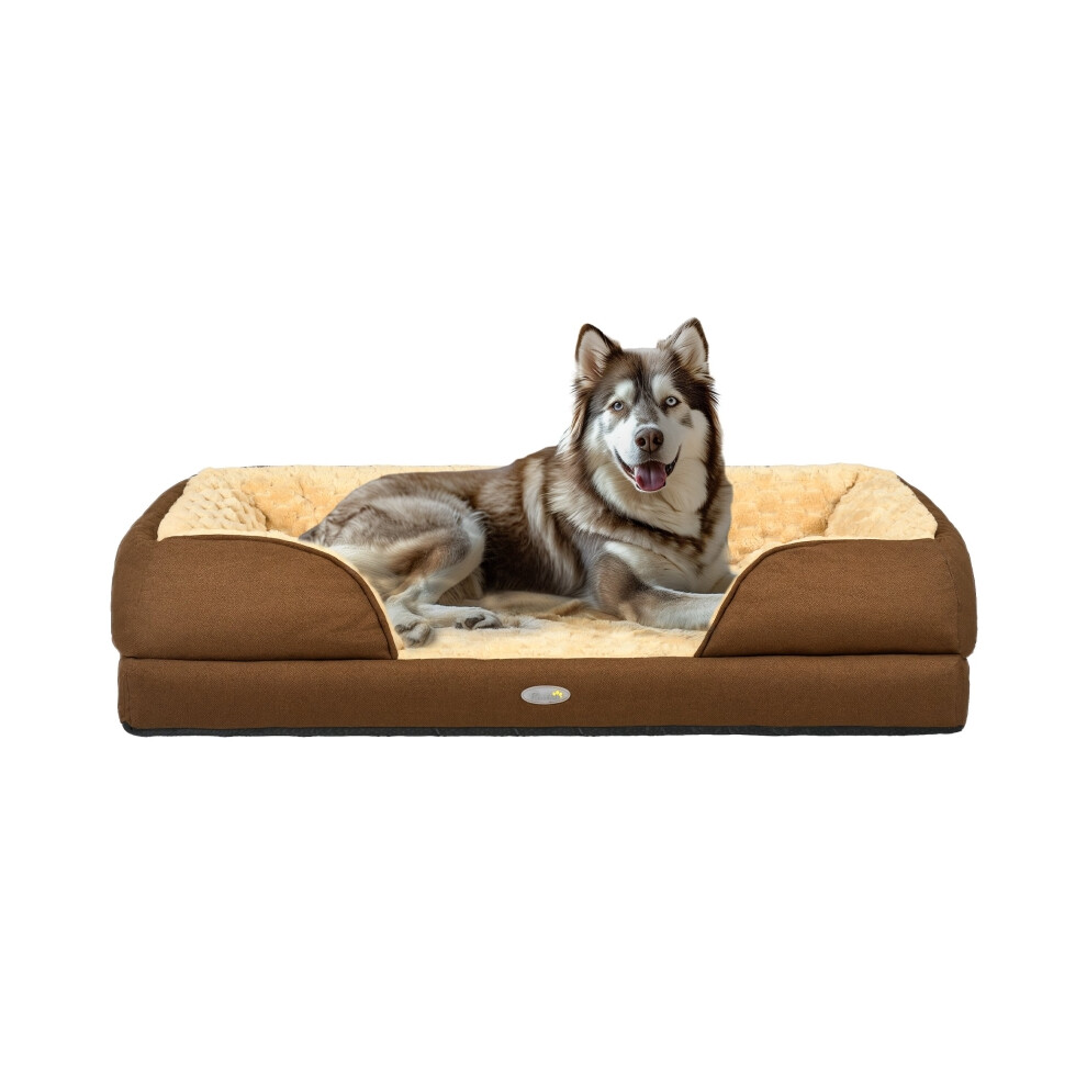 Large Dog Bed with Anti-Slip Base and Removable Cover Brown 120x80x22cm Calm Sleep for Pets-image-OPC-PMY6P9J-NEW