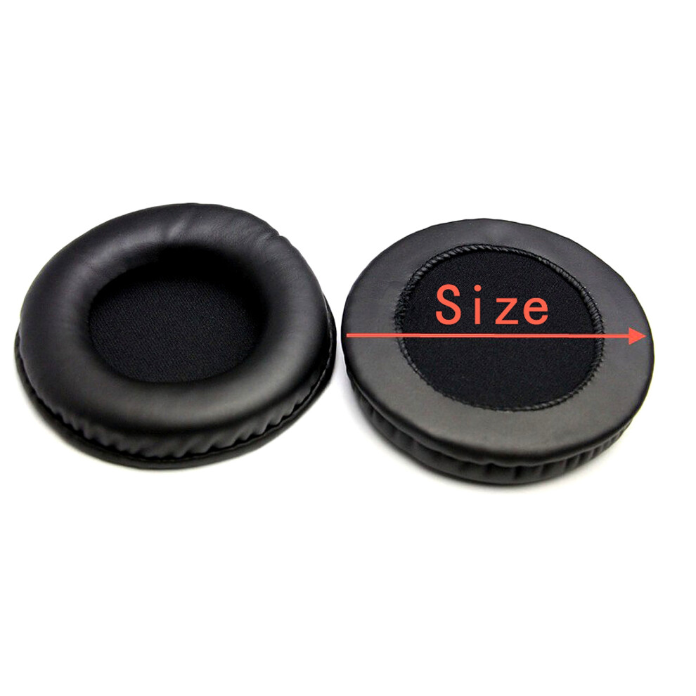 Replacement Pu Leather Ear Pads 60Mm For Headphones Inline Noise Blocking Black 7631360566429
