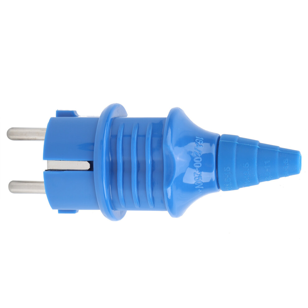 Ac220v 16A Waterproof Euro Power Socket Plug Ip54 Blue 4291360572139