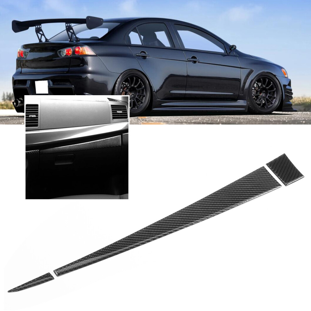 3Pcs Carbon Fiber Storage Box Covers For Lancer 08-16 Dashboard Trim 5081360571893