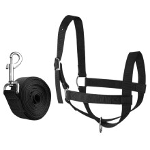 Cow Halter for Cattle,Calf Halter and Lead Rope | Adjustable Heavy-Duty Nylon Equipment for Ranch Yard Lawn Grassland Livestock Handling Training
