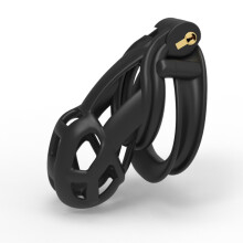 Male Chastity Cage Black Penis Lock with 4 Size Ring for Man Sm Bondage Gay Toys Black L