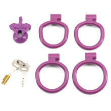 Men'S Small Purple Plastic Four Ring Indoor Wearable Protective Cage, Washable Design - D11
