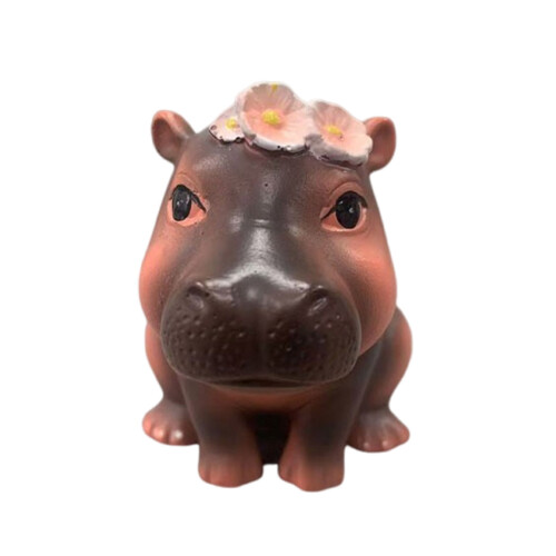 Handcrafts Resins Hippo Miniature Statue-Sitting Position