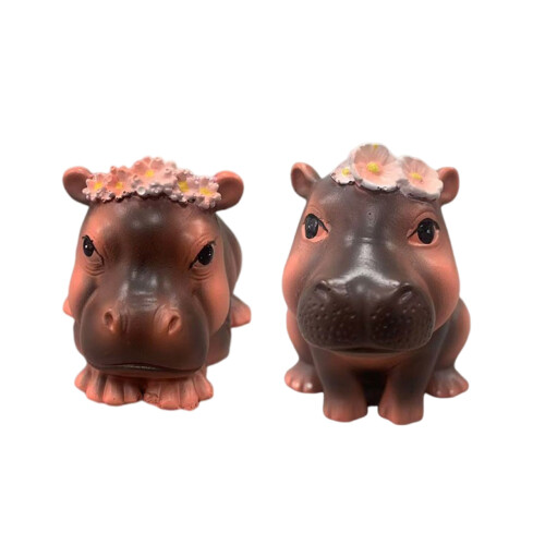 Handcrafts Resins Hippo Miniature Statue-Sitting Position 1