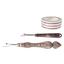2Pcs Metal Seam Rippers with Sewing Positioning Tape-red bronze