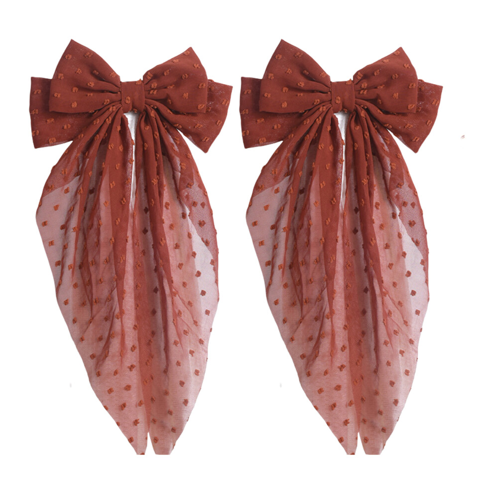 2Pieces Decorative Bowknot Curtain Clip Decorative-brick red-image-OPC-PMY6X5K-NEW