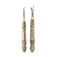 2PCS Vintage Metal Seam Unpicker Comfortable Grip Thread-Bronze