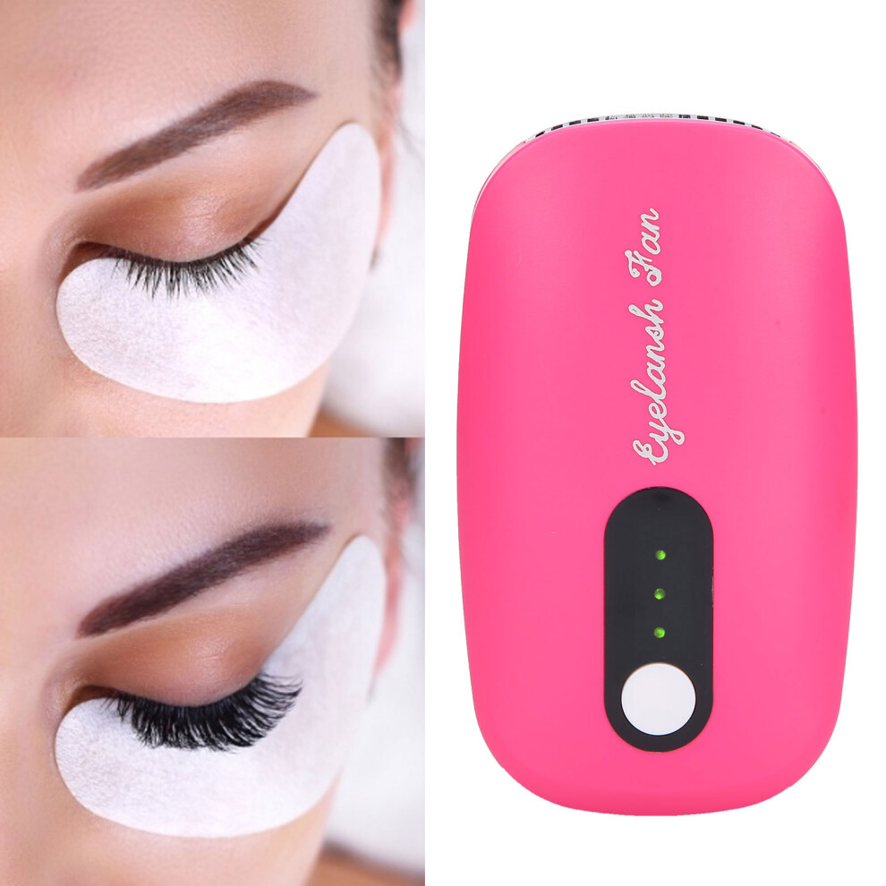 Unisex Red Compact Eyelash Fan Dryer Usb Rechargeable Rose For Lash Extensions