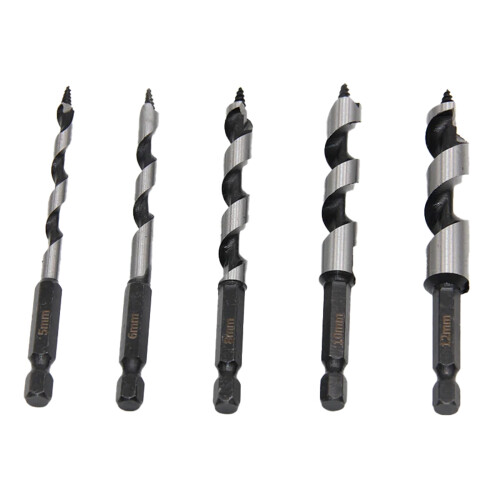 5Pcs Hexagonal Handle Auger Drill Bit Set 100mm Length Wood