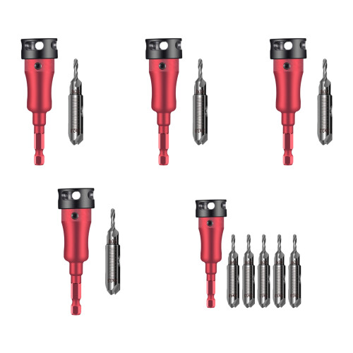 Adjustable Depth Stop Double Sided Countersink Drill Bit Set-4 2