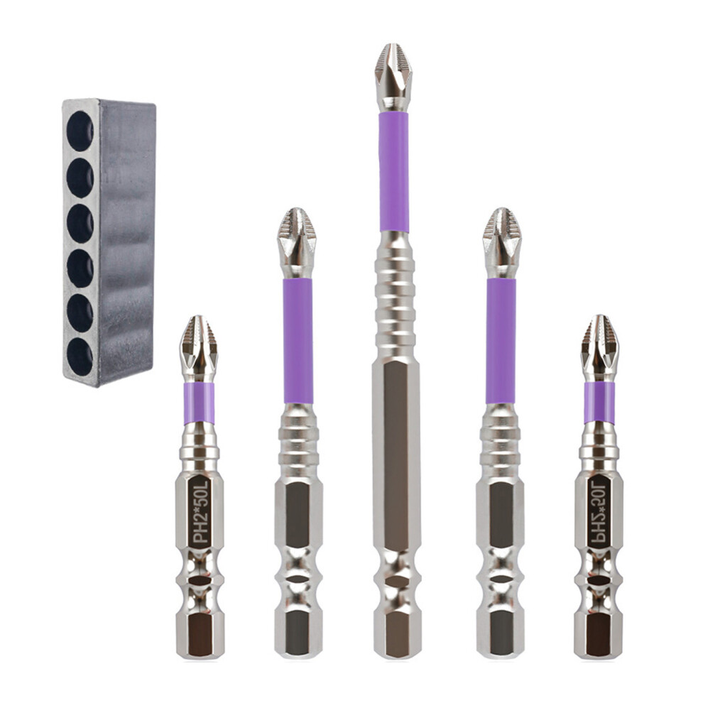 6Pcs K5 Magnetic Batch Head Crossing Screwdriver Hardness Impact 7754000315499