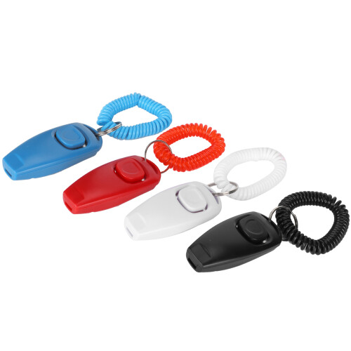 4pcs Pet Training Clicker & Whistle Set, 7x3cm, Plastic