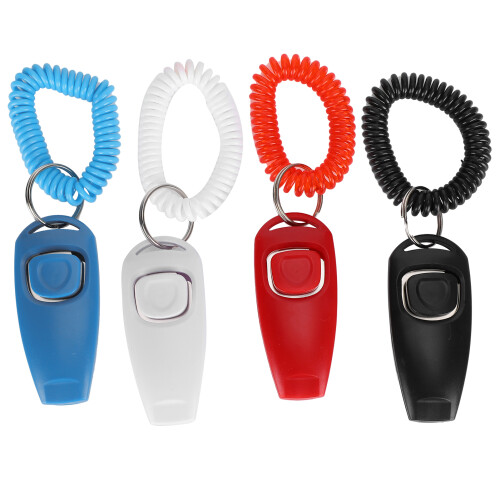 4pcs Pet Training Clicker & Whistle Set, 7x3cm, Plastic 1