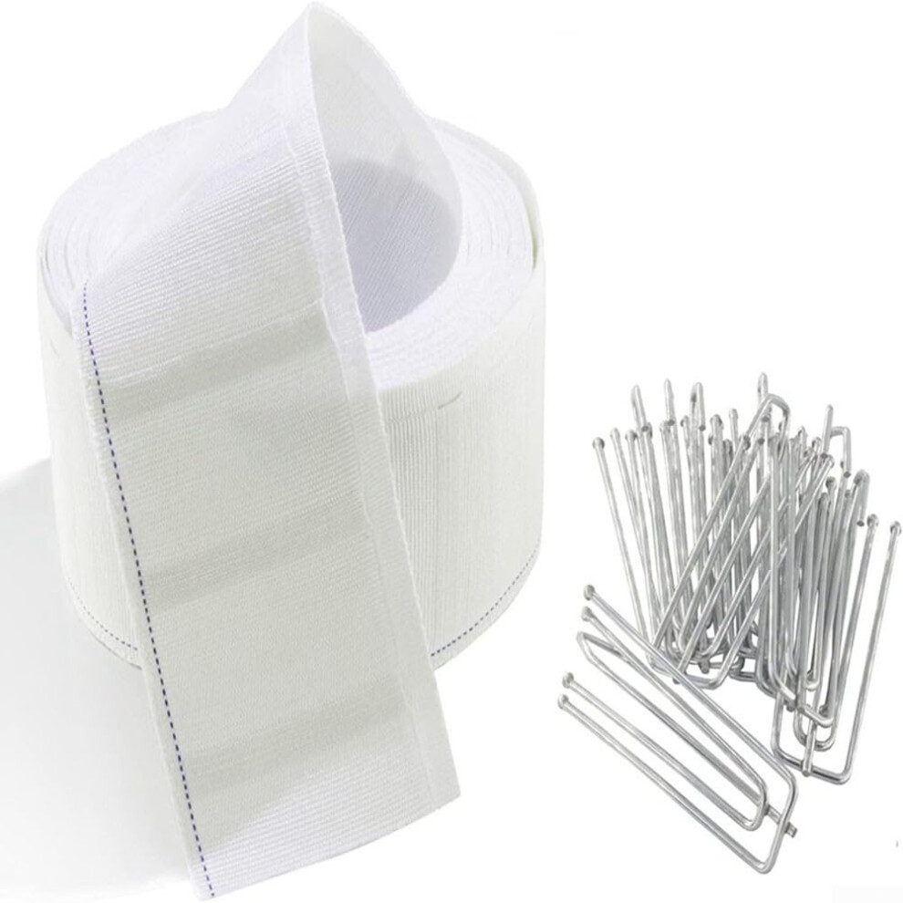 6m Curtain Fabric with 15 Metal Hooks for Window Treatments, Curtain Tape Designed for Replacement and Strong, Secure Hanging Solutions-image-OPC-PMY7SZ6-NEW