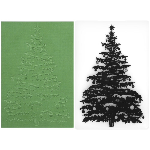 5 Sets Plastic Embossing Folders for Card Making & Scrapbooking, Christmas Tree Pattern 2