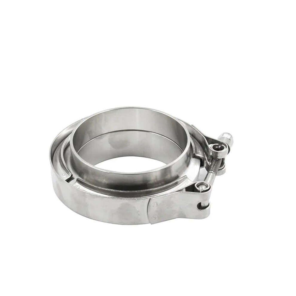 Fit For 2.5" 2.75" 3" 3.5" 4" Stainless Steel Car V-Band Male Female Exhaust Flange Vband Clamps V Band Clamp Kit Clip(4Inch) Silver 9323874938141