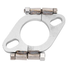 2in Split Exhaust Flange Repair Kit, Flat Oval Exhaust Flange Replacement No Welding Needed with 2 Bolt Holes for Exhausting Pipe Repair