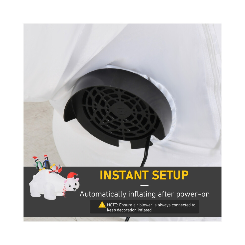 Outdoor Christmas Inflatable 5ft with LED Lighting Lighted Polar Bear & Penguins Giant Yard Prop for Holiday Parties-image-OPC-PMY7ZYP-NEW