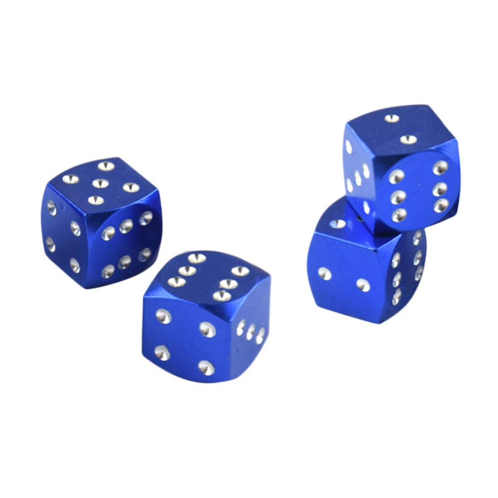 4 Pieces Dice Dust Valve Caps Novelty Fun Retro Auto Car-styling Blue-image-OPC-PMY82T6-NEW